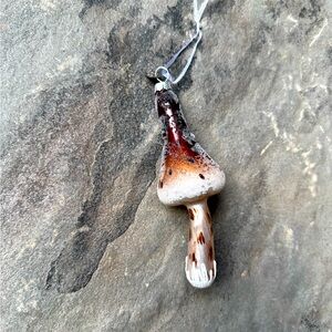 New🌟 Mushroom Glass with Sugar Finish on the Stem, Dots, Stripes